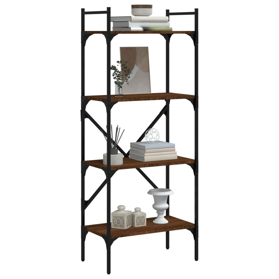 Boekenkast 4-Laags 56X31,5X138,5 Cm Bewerkt Hout Bruineiken
