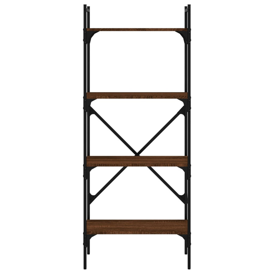 Boekenkast 4-Laags 56X31,5X138,5 Cm Bewerkt Hout Bruineiken