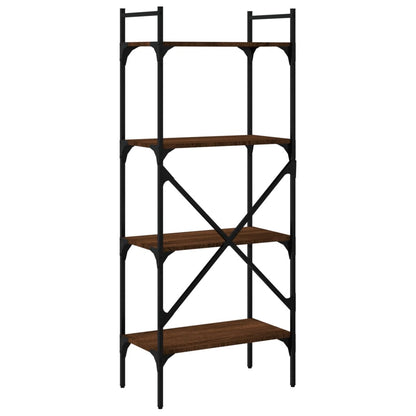 Boekenkast 4-Laags 56X31,5X138,5 Cm Bewerkt Hout Bruineiken