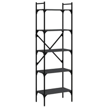 Boekenkast 5-Laags 56X31,5X174 Cm Bewerkt Hout Zwart