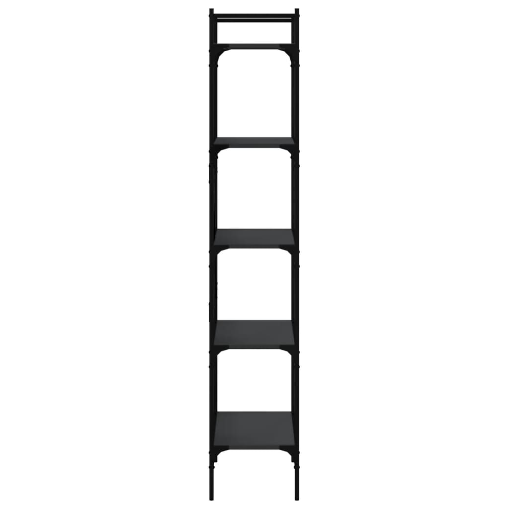 Boekenkast 5-Laags 56X31,5X174 Cm Bewerkt Hout Zwart
