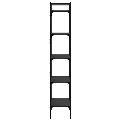 Boekenkast 5-Laags 56X31,5X174 Cm Bewerkt Hout Zwart