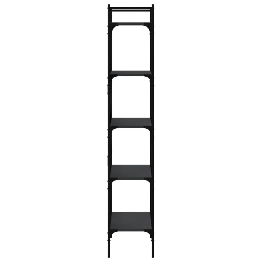 Boekenkast 5-Laags 56X31,5X174 Cm Bewerkt Hout Zwart