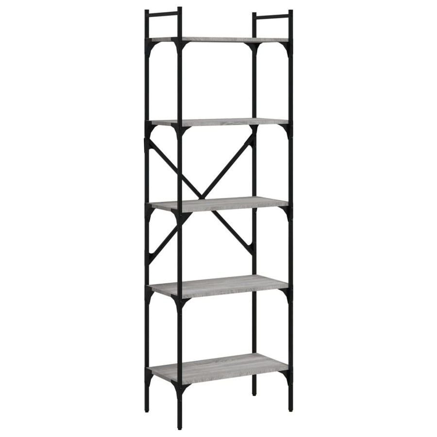 Boekenkast 5-Laags 56X31,5X174 Cm Bewerkt Hout Grijs Sonoma