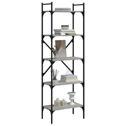 Boekenkast 5-Laags 56X31,5X174 Cm Bewerkt Hout Grijs Sonoma