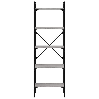 Boekenkast 5-Laags 56X31,5X174 Cm Bewerkt Hout Grijs Sonoma