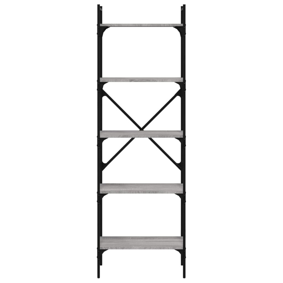 Boekenkast 5-Laags 56X31,5X174 Cm Bewerkt Hout Grijs Sonoma