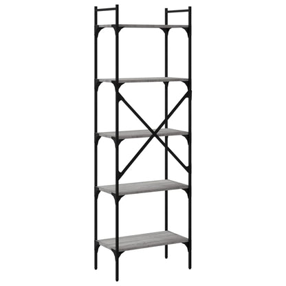 Boekenkast 5-Laags 56X31,5X174 Cm Bewerkt Hout Grijs Sonoma
