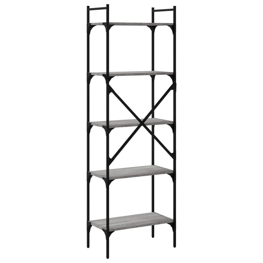 Boekenkast 5-Laags 56X31,5X174 Cm Bewerkt Hout Grijs Sonoma