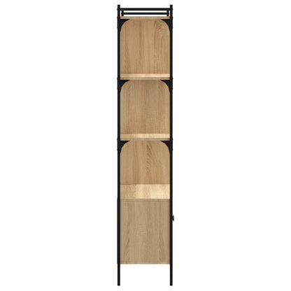 Boekenkast Met Deuren 76,5X30X154,5 Cm Hout Sonoma Eikenkleurig