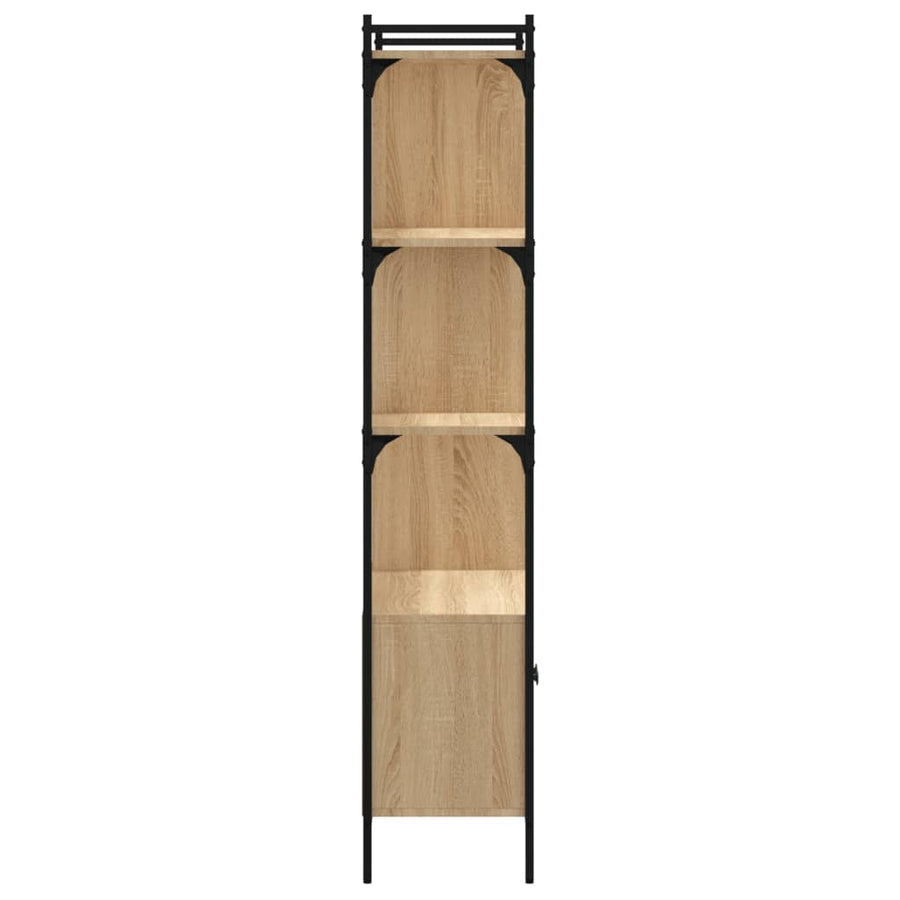 Boekenkast Met Deuren 76,5X30X154,5 Cm Hout Sonoma Eikenkleurig