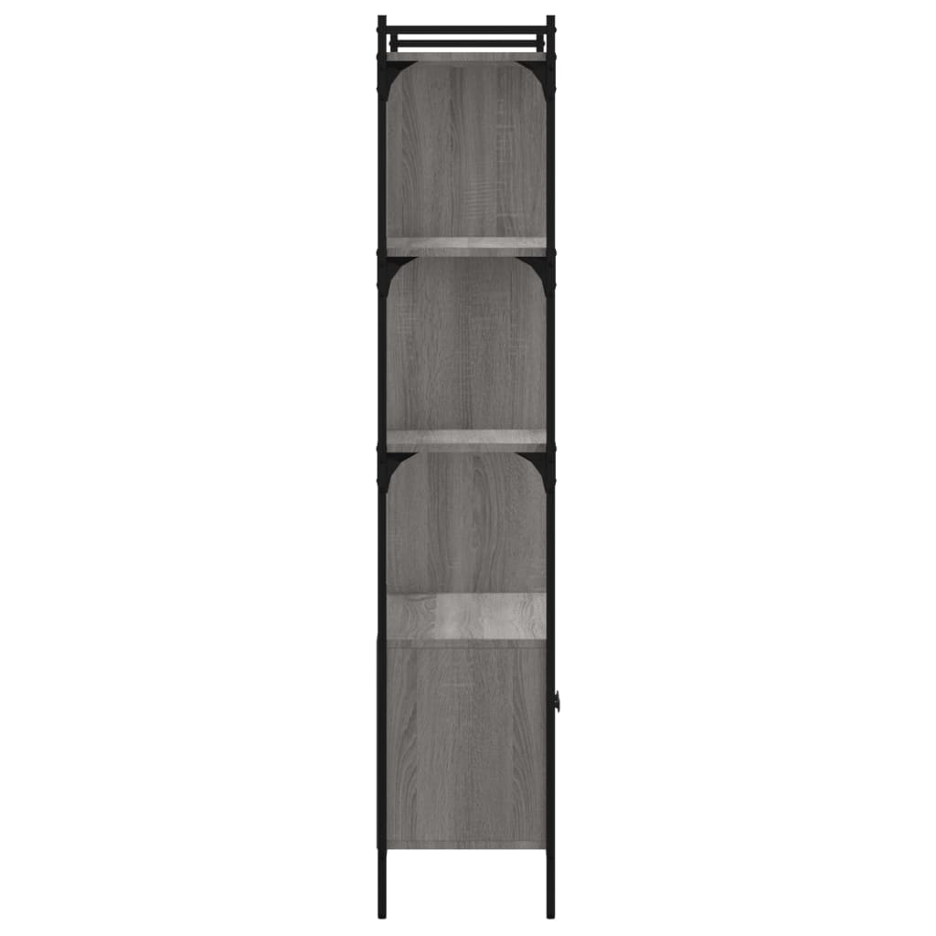 Boekenkast Met Deuren 76,5X30X154,5 Cm Hout Grijs Sonoma Eiken