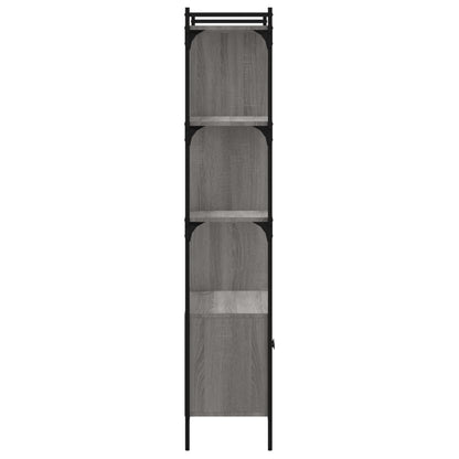 Boekenkast Met Deuren 76,5X30X154,5 Cm Hout Grijs Sonoma Eiken