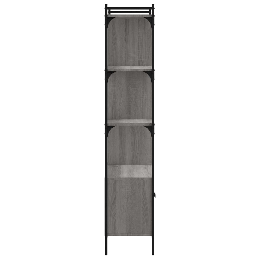 Boekenkast Met Deuren 76,5X30X154,5 Cm Hout Grijs Sonoma Eiken