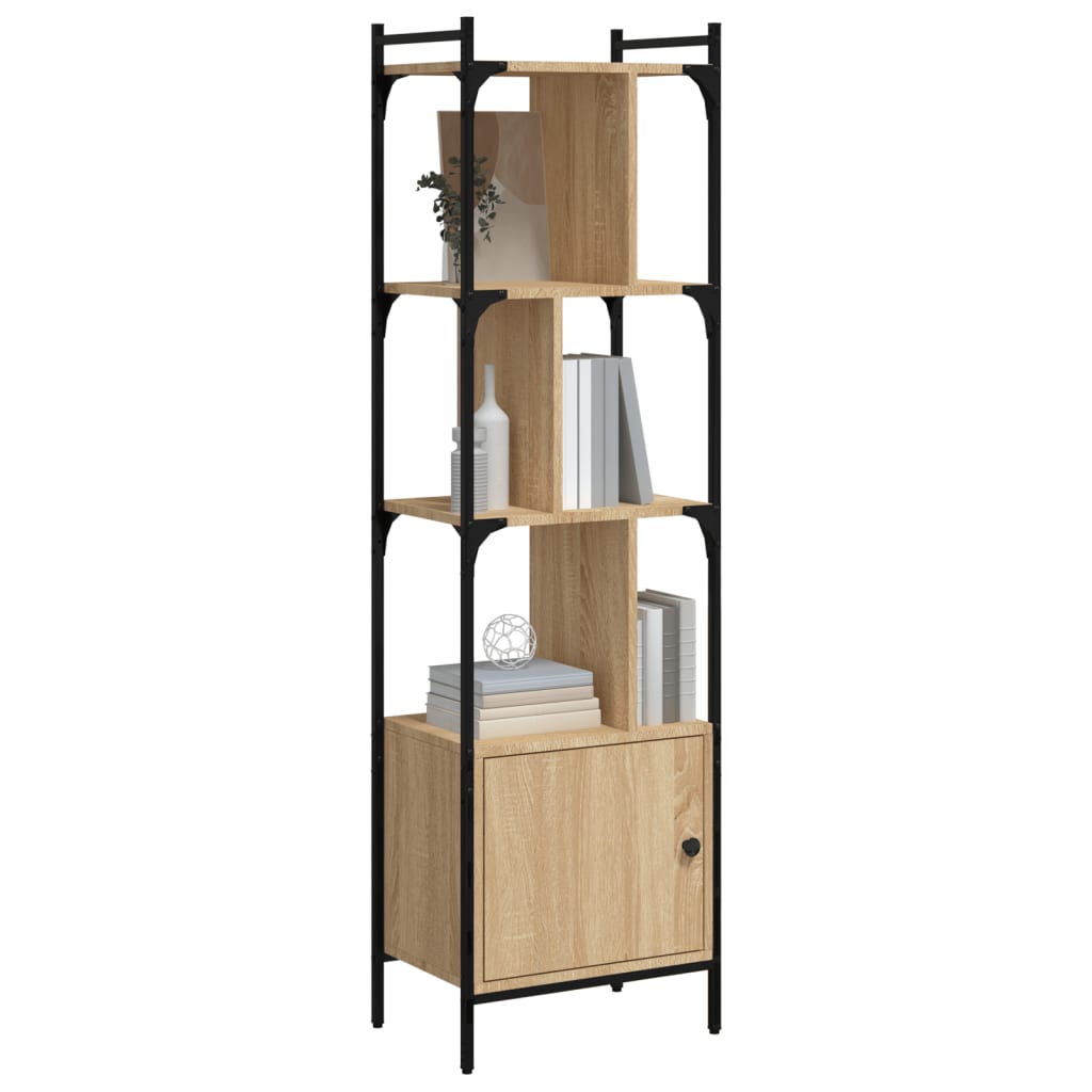 Boekenkast Met Deur 44,5X30X154,5 Cm Hout Kleurig 44.5 x 30 x 154.5 cm Sonoma eiken