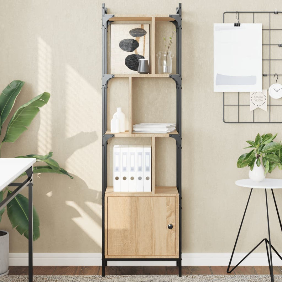 Boekenkast Met Deur 44,5X30X154,5 Cm Hout Kleurig 44.5 x 30 x 154.5 cm Sonoma eiken