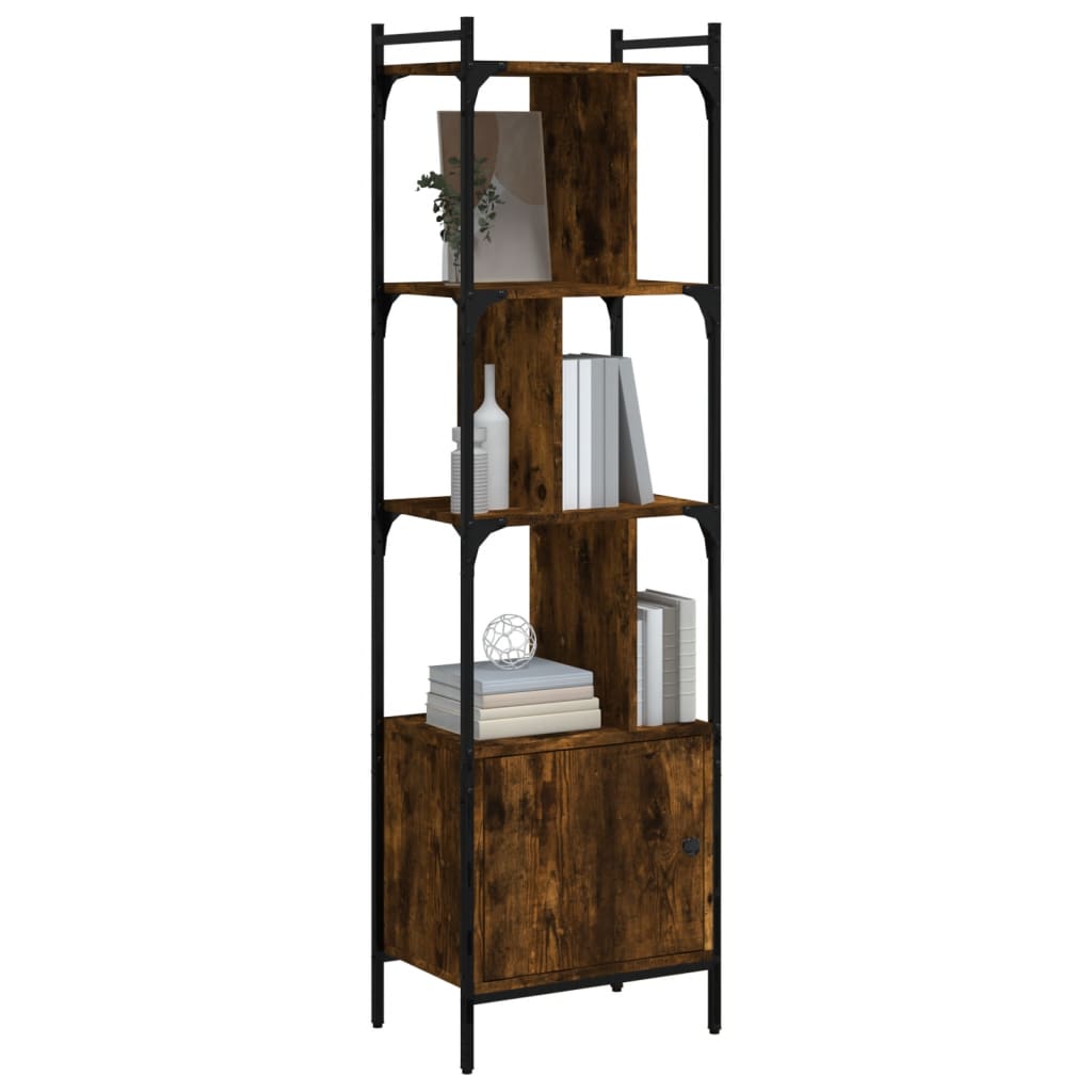 Boekenkast Met Deur 44,5X30X154,5 Cm Hout Gerookt Eikenkleurig