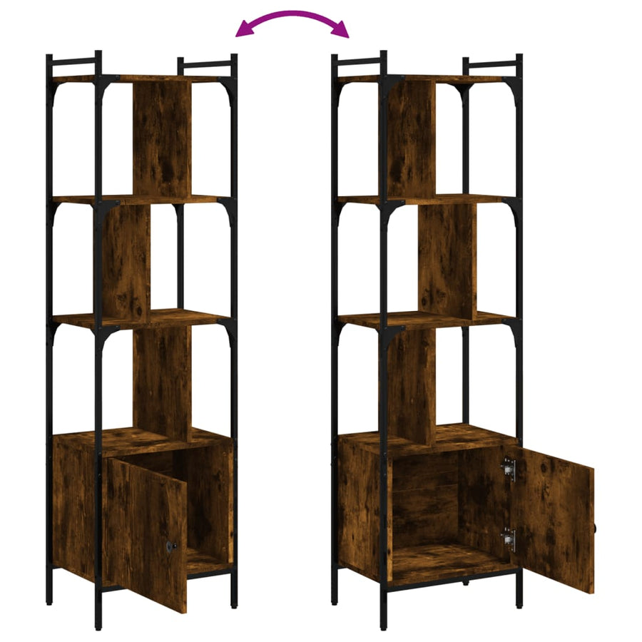 Boekenkast Met Deur 44,5X30X154,5 Cm Hout Gerookt Eikenkleurig