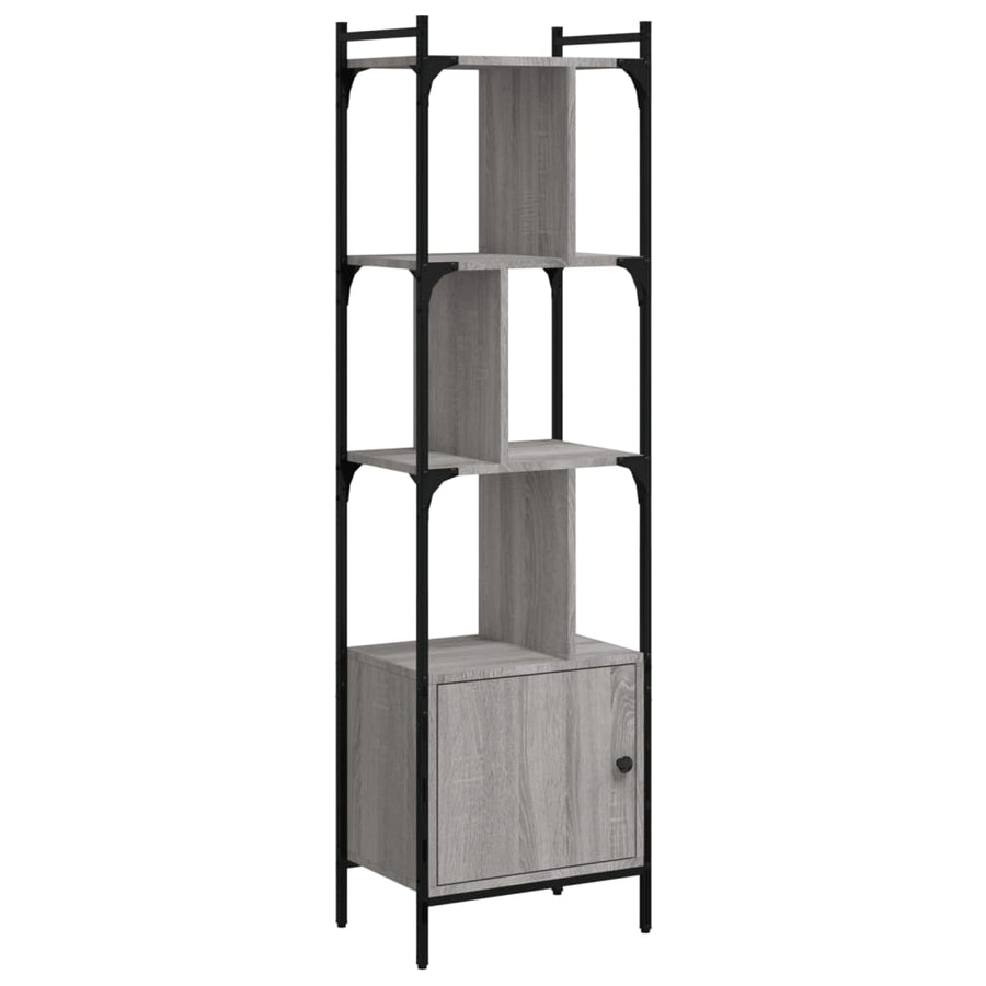 Boekenkast Met Deur 44,5X30X154,5 Cm Hout Grijs Sonoma Eiken