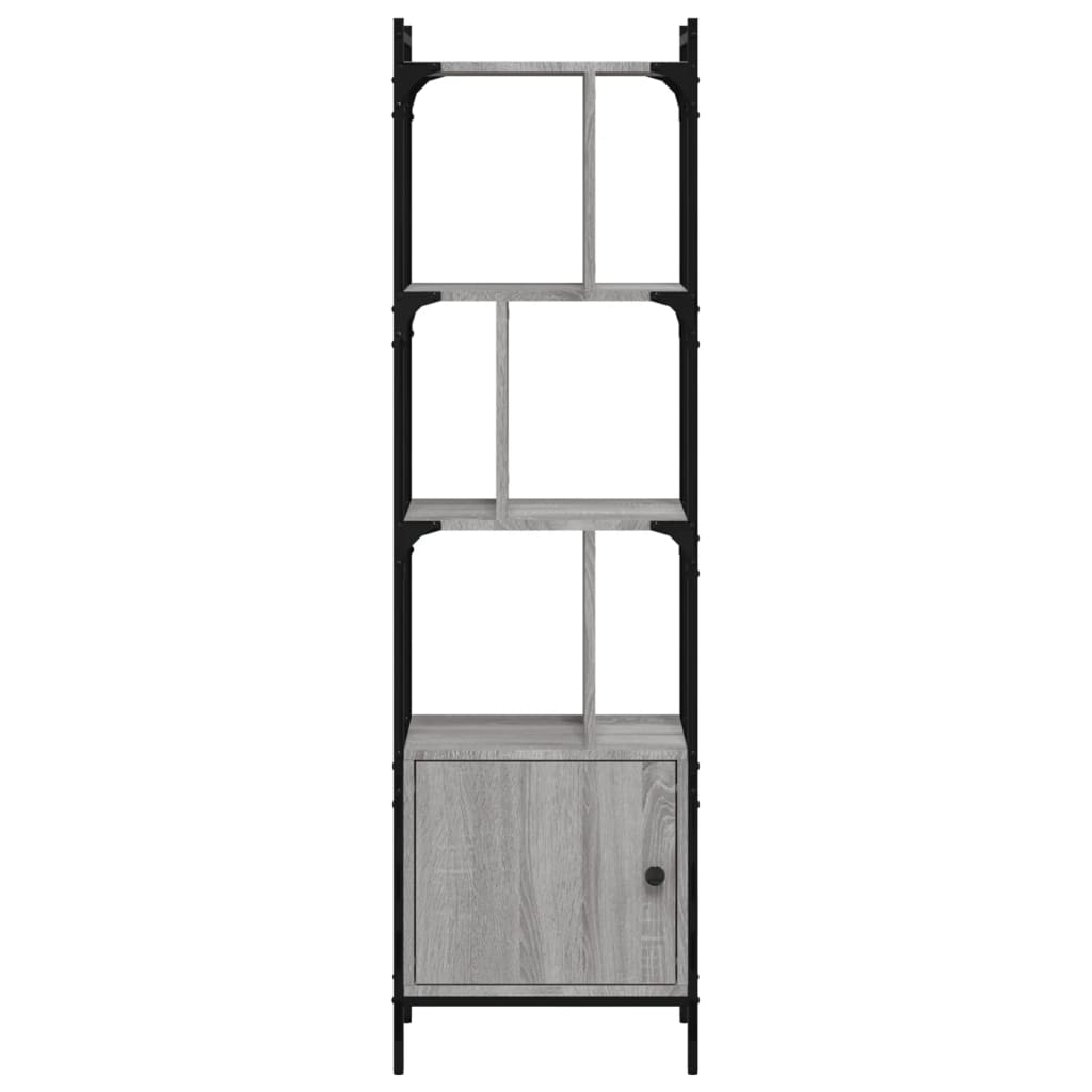 Boekenkast Met Deur 44,5X30X154,5 Cm Hout Grijs Sonoma Eiken