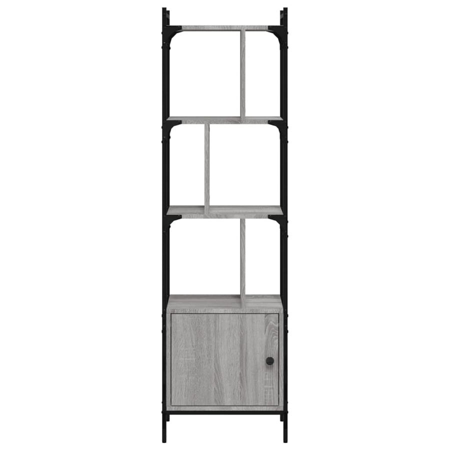 Boekenkast Met Deur 44,5X30X154,5 Cm Hout Grijs Sonoma Eiken