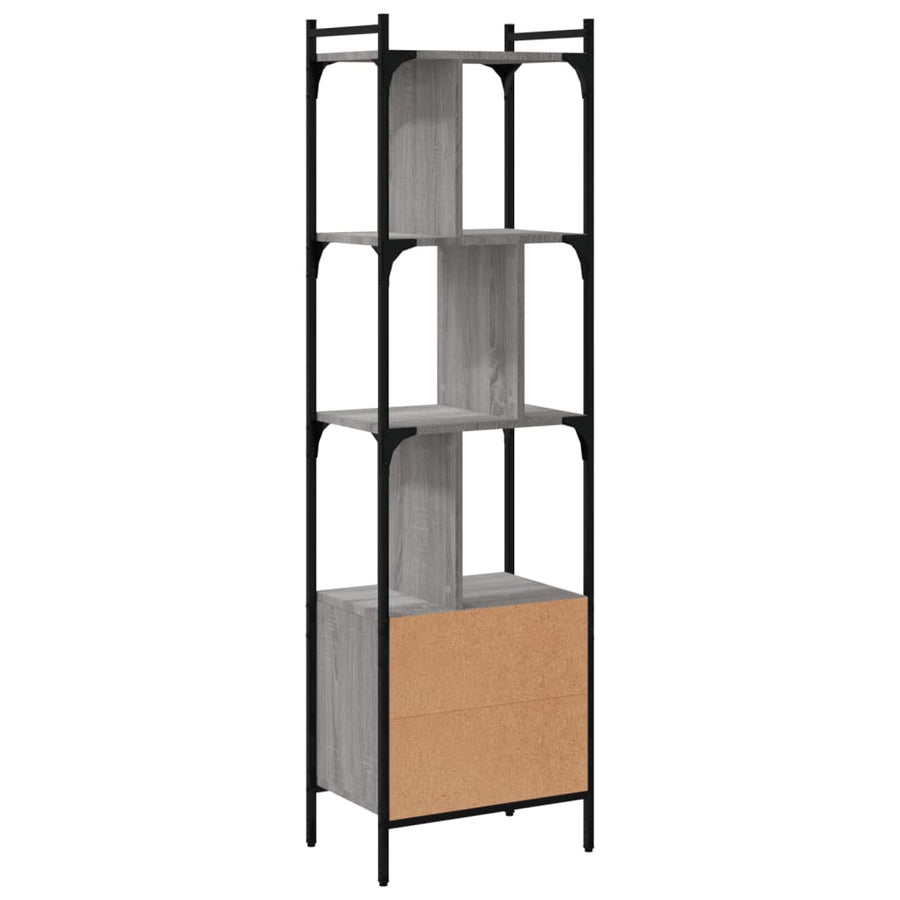 Boekenkast Met Deur 44,5X30X154,5 Cm Hout Grijs Sonoma Eiken