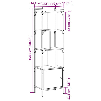 Boekenkast Met Deur 44,5X30X154,5 Cm Hout Grijs Sonoma Eiken