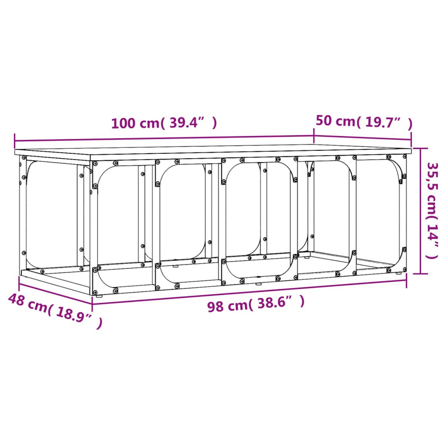 Salontafel 00X50X35,5 Cm Bewerkt Hout Zwart