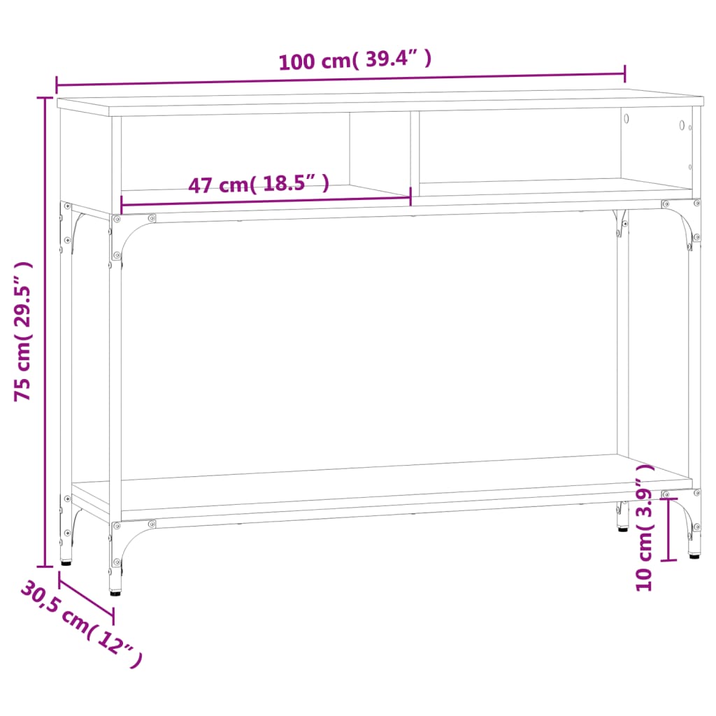 Wandtafel 00X30,5X75 Cm Bewerkt Hout Zwart