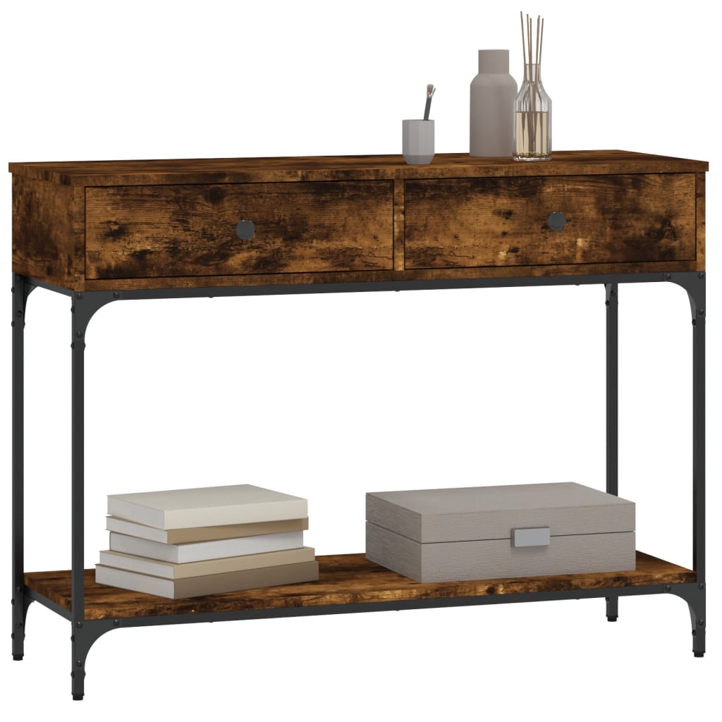 Wandtafel 100X34,5X75 Cm Bewerkt Hout Gerookt Eikenkleurig