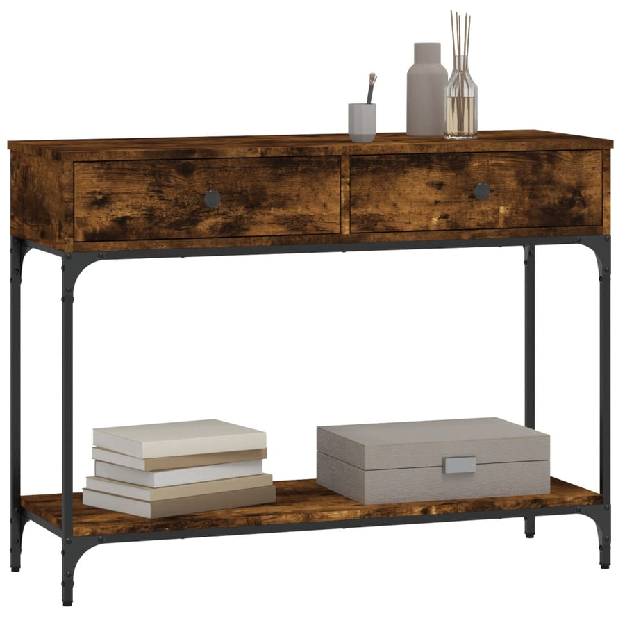 Wandtafel 100X34,5X75 Cm Bewerkt Hout Gerookt Eikenkleurig