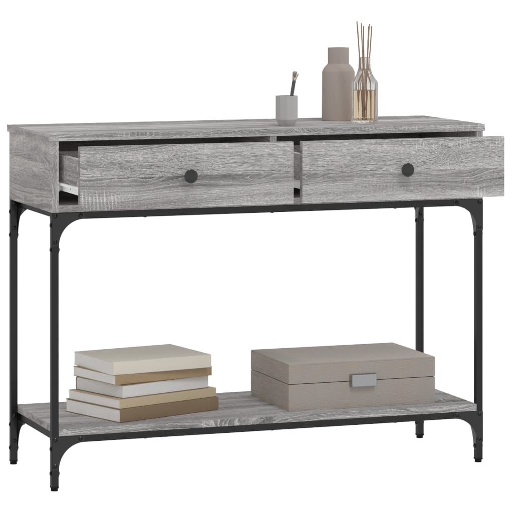 Wandtafel 100X34,5X75 Cm Bewerkt Hout Grijs Sonoma Eikenkleurig