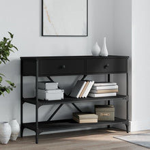 Wandtafel Met Lades En Schappen Bewerkt Hout Zwart
