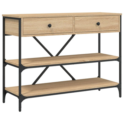 Wandtafel Met Lades En Schappen Bewerkt Hout Kleur 100 x 34.5 x 75 cm Sonoma eiken