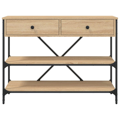 Wandtafel Met Lades En Schappen Bewerkt Hout Kleur 100 x 34.5 x 75 cm Sonoma eiken
