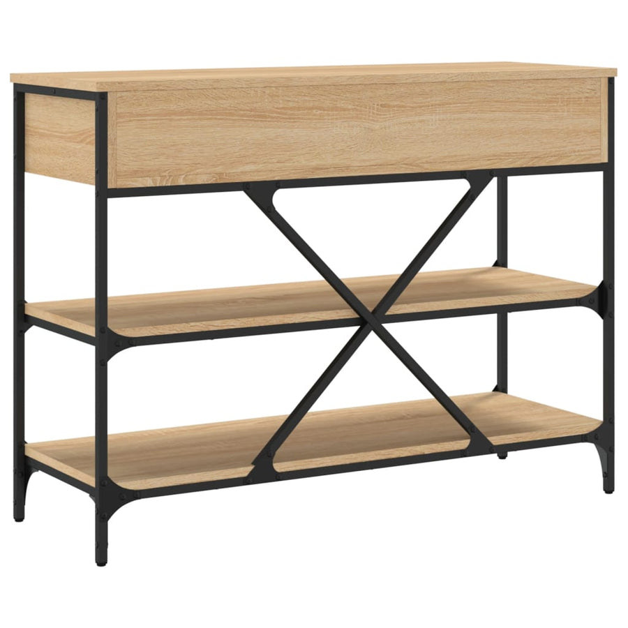 Wandtafel Met Lades En Schappen Bewerkt Hout Kleur 100 x 34.5 x 75 cm Sonoma eiken