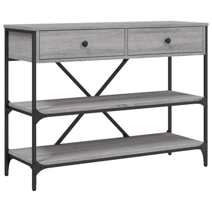Wandtafel Met Lades En Schappen Bewerkt Hout Grijs Sonoma Eiken