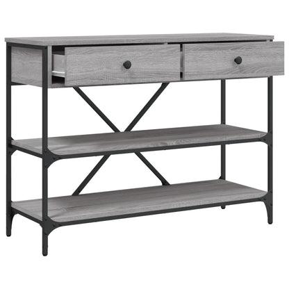 Wandtafel Met Lades En Schappen Bewerkt Hout Grijs Sonoma Eiken