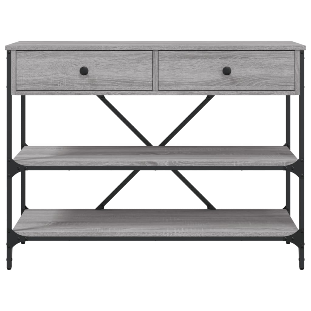 Wandtafel Met Lades En Schappen Bewerkt Hout Grijs Sonoma Eiken