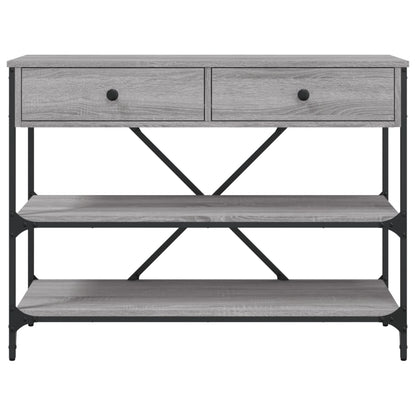 Wandtafel Met Lades En Schappen Bewerkt Hout Grijs Sonoma Eiken
