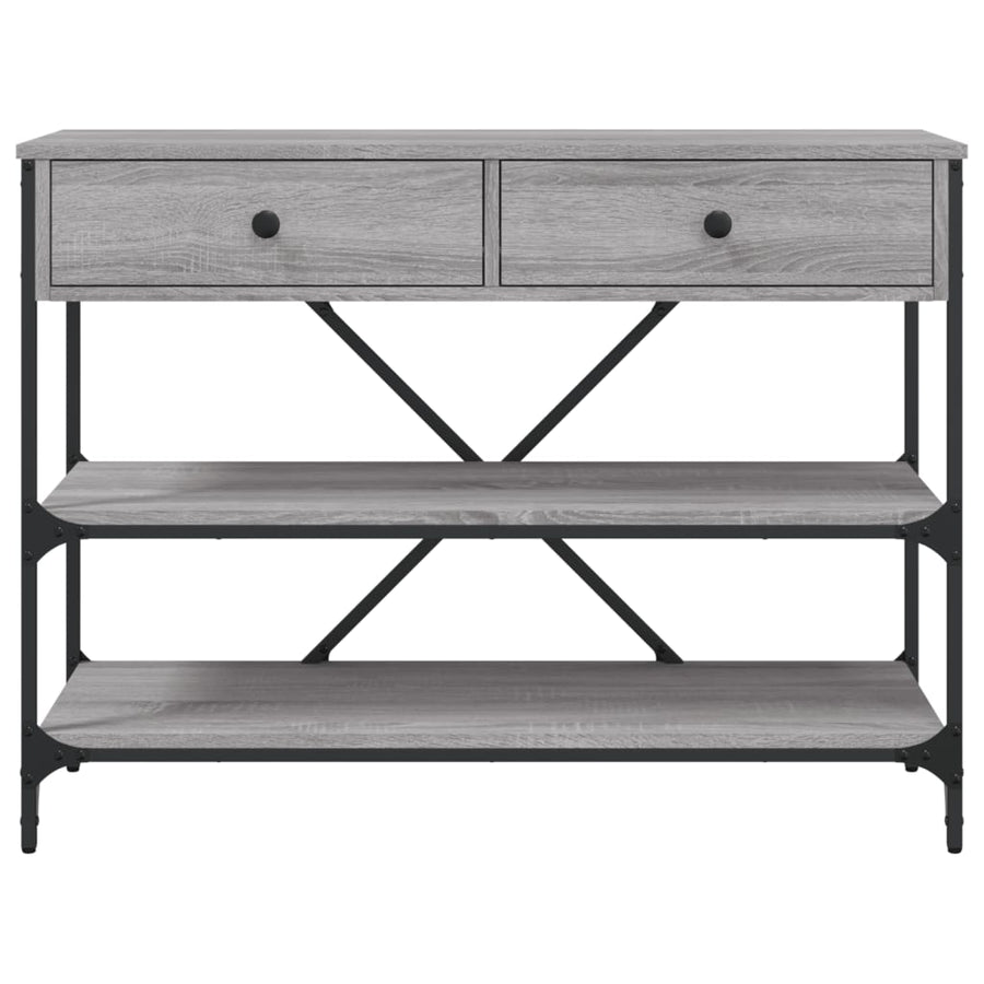 Wandtafel Met Lades En Schappen Bewerkt Hout Grijs Sonoma Eiken