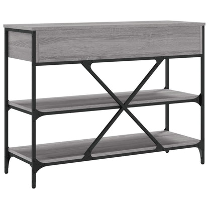 Wandtafel Met Lades En Schappen Bewerkt Hout Grijs Sonoma Eiken