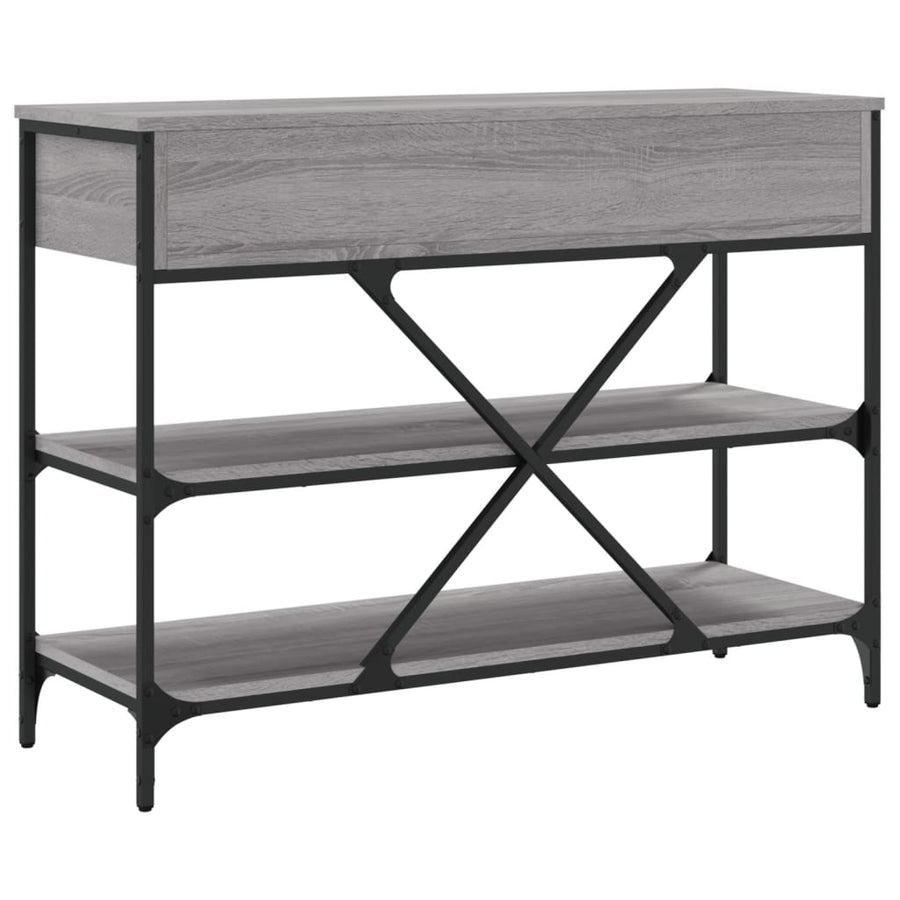 Wandtafel Met Lades En Schappen Bewerkt Hout Grijs Sonoma Eiken