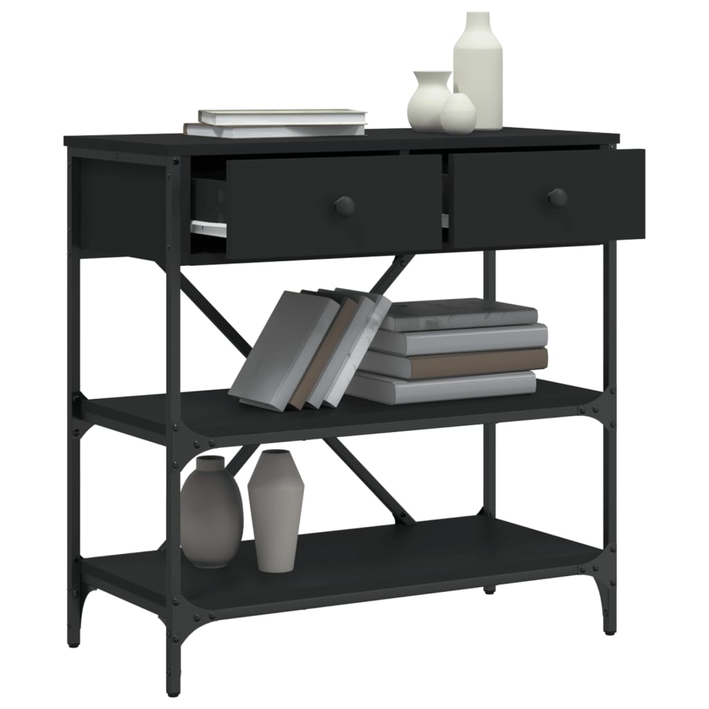 Wandtafel 75X34,5X75 Cm Bewerkt Hout Zwart