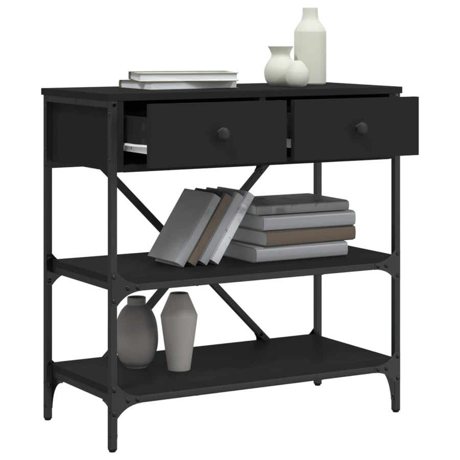 Wandtafel 75X34,5X75 Cm Bewerkt Hout Zwart
