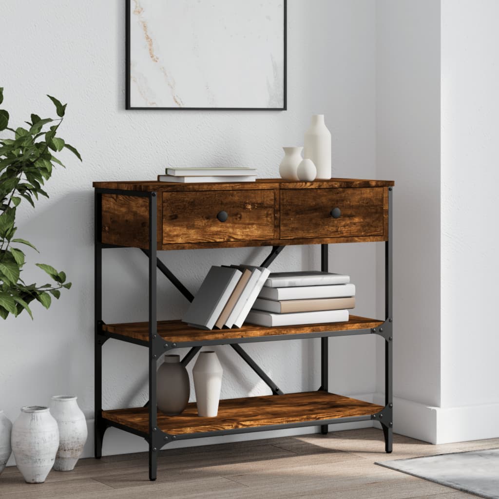 Wandtafel 75X34,5X75 Cm Bewerkt Hout Gerookt Eikenkleurig
