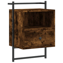 Nachtkastje Wandgemonteerd 40X30X61 Cm Hout Gerookt Eikenkleur