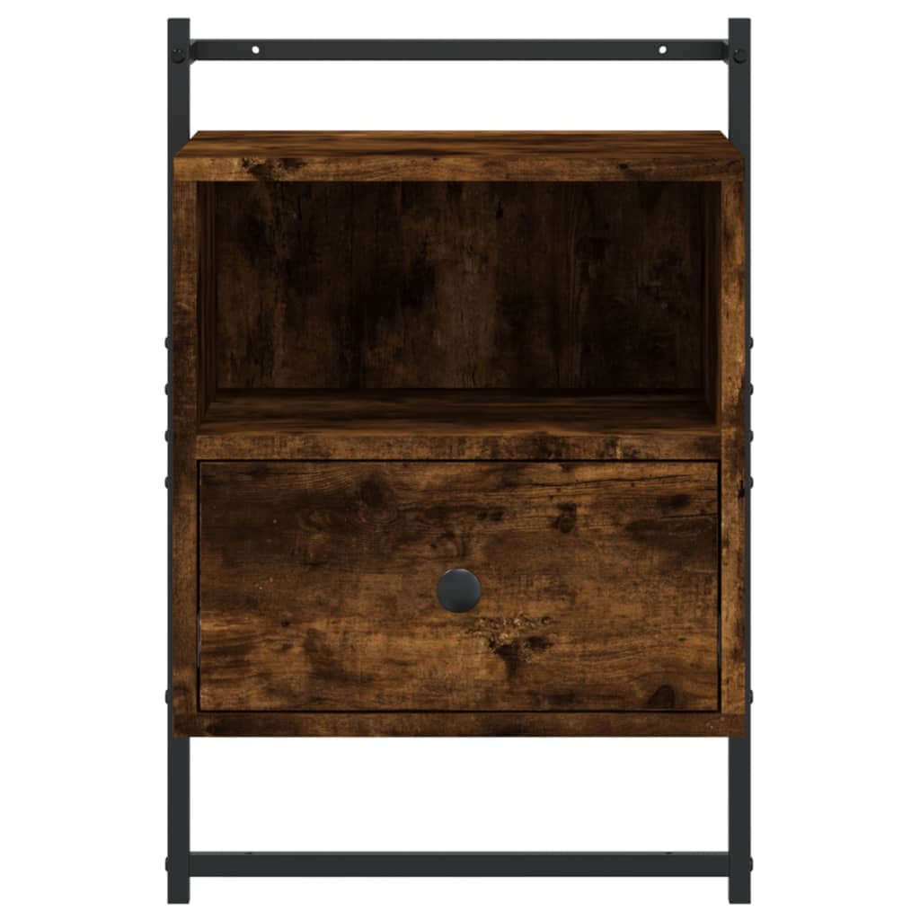 Nachtkastje Wandgemonteerd 40X30X61 Cm Hout Gerookt Eikenkleur