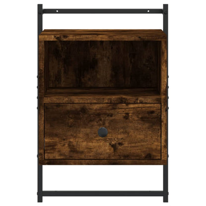 Nachtkastje Wandgemonteerd 40X30X61 Cm Hout Gerookt Eikenkleur