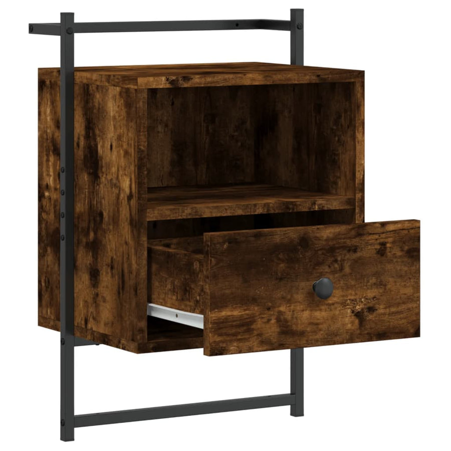 Nachtkastjes 2 St Wandgemonteerd 40X30X61 Cm Hout Gerookt Eiken